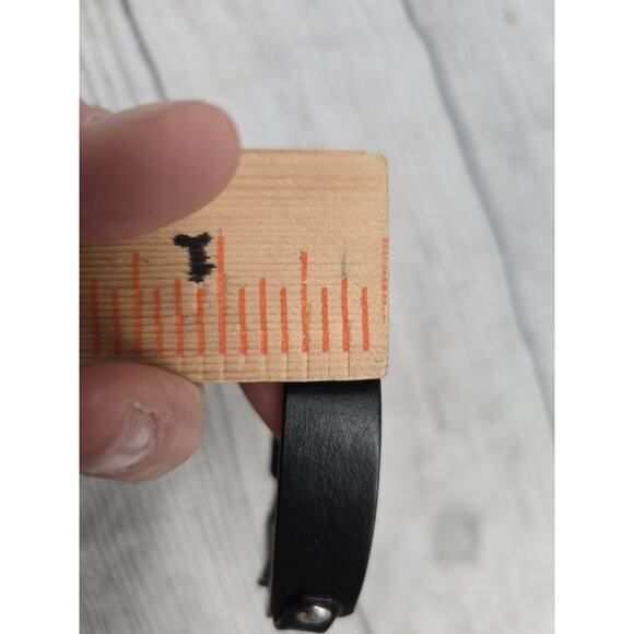 Fossil Mens Black Leather & Steel Bracelet - Picture 10 of 10